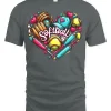 Heart of the Soft Ball Graphic Sports T-Shirt - gray t-shirt on white background