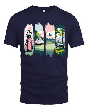 A Golf Life Scene - Sports Phrase T-Shirt - navy t-shirt on white background