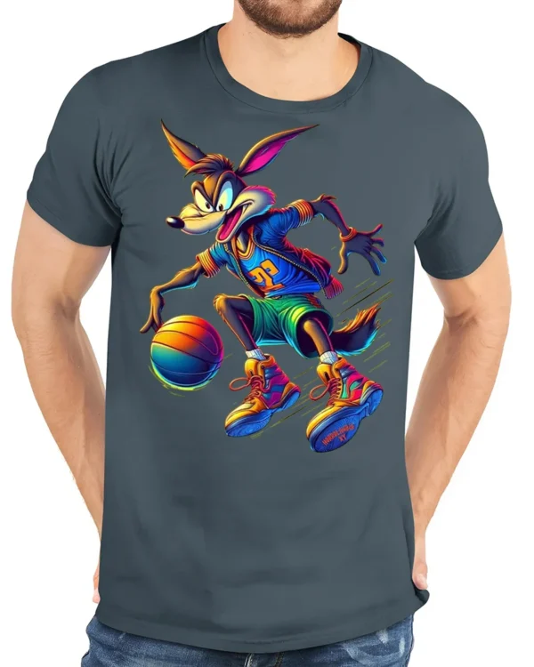 Street Dunk Trickster T-Shirt - model wearing gray t-shirt, white background, hands behind back