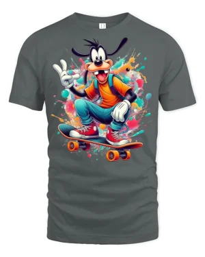Cool Pup Skater Tee - gray t-shirt on white background