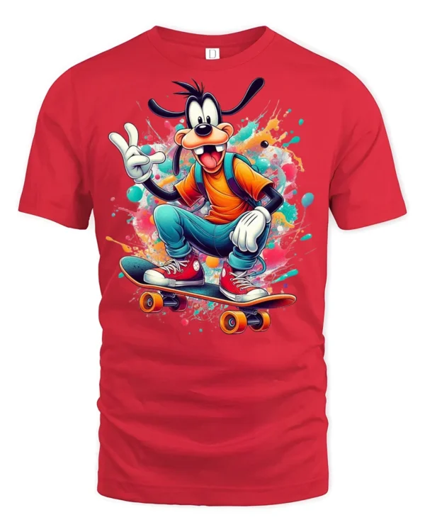 Cool Pup Skater Tee - red t-shirt on white background