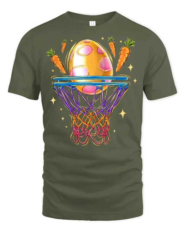 Easter Slam Dunk T-Shirt - military green t-shirt on white background